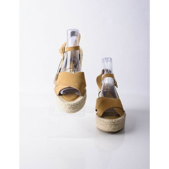Zara Womens Wedges Sandals Suede Jute Platform EU 40 US 9 Tan Brown 2353/710 NWT - Picture 3 of 8